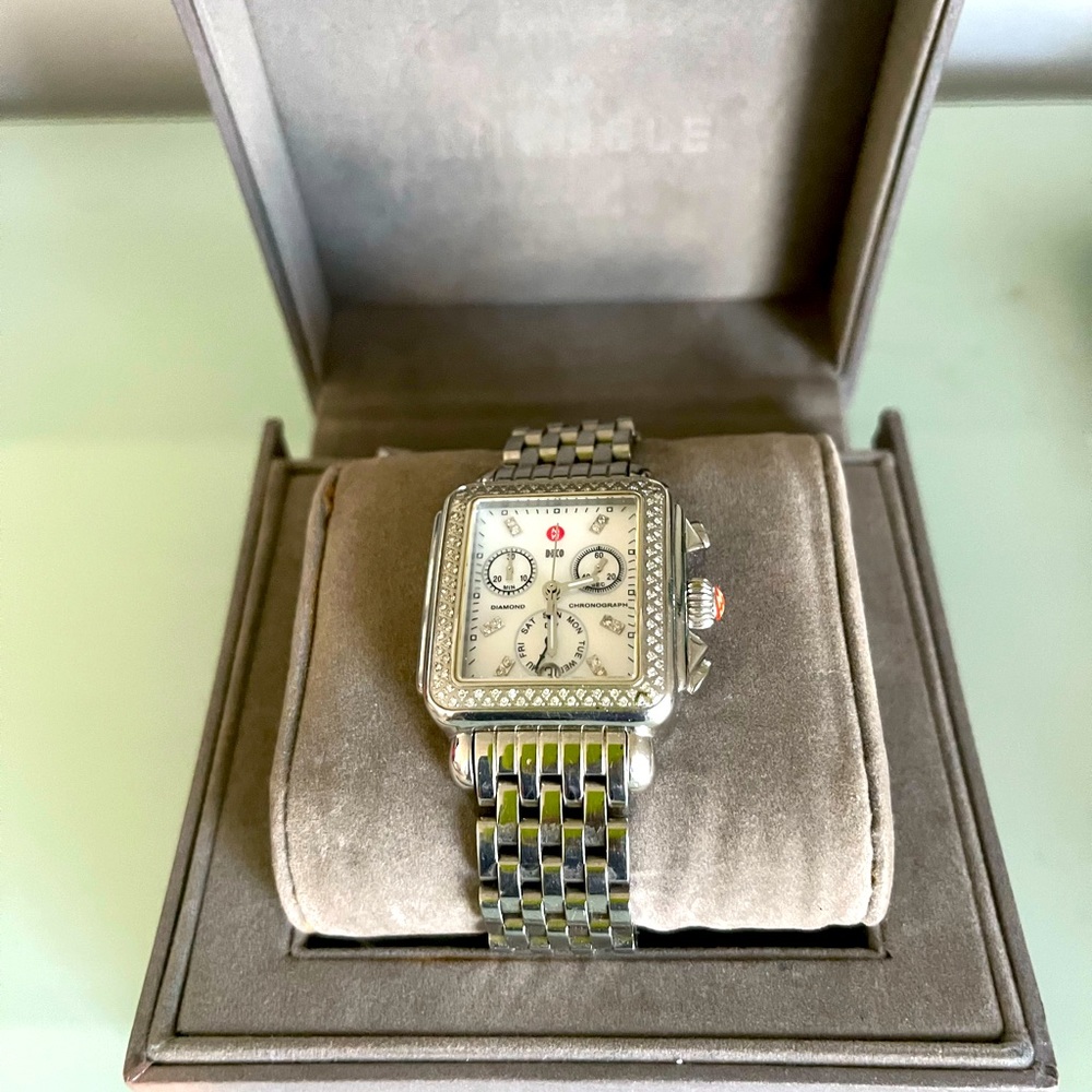 Michele Deco Chronograph Watch with diamonds